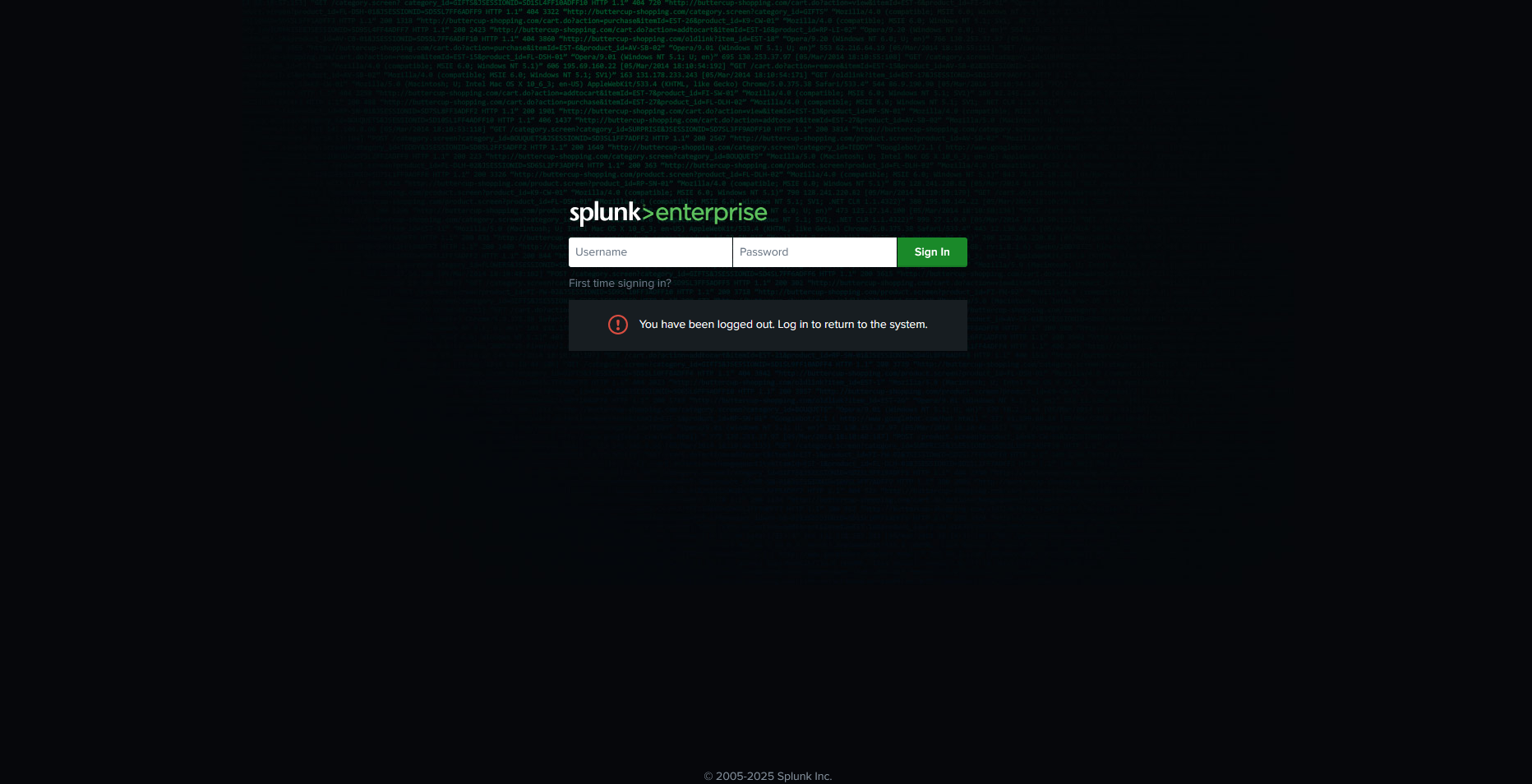 Splunk Dashboard Screenshot